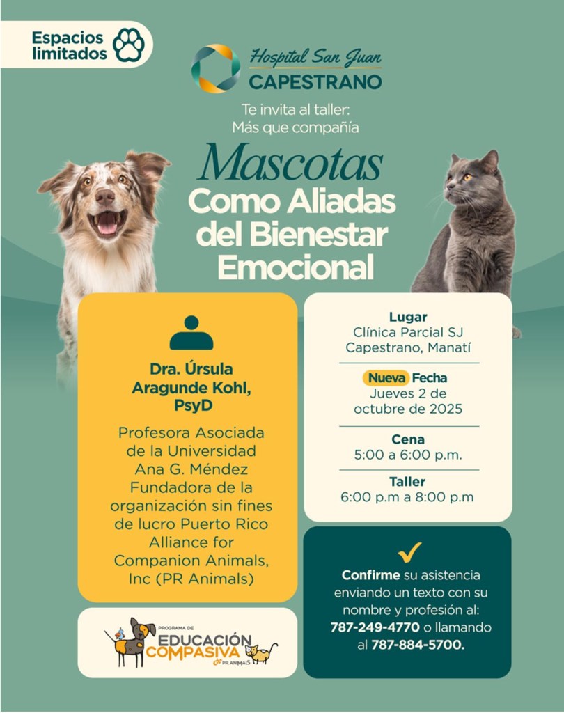 Afiche promocional - Mascotas como aliadas del bienestar emocional